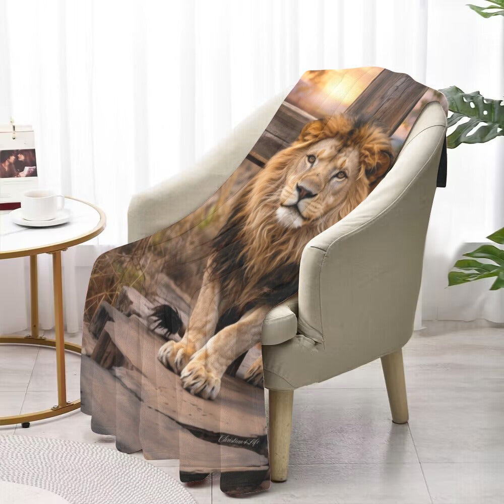 Lion of Judah, Rock and Cross - Ultra-Soft Micro Fleece Blanket (multiple sizes)