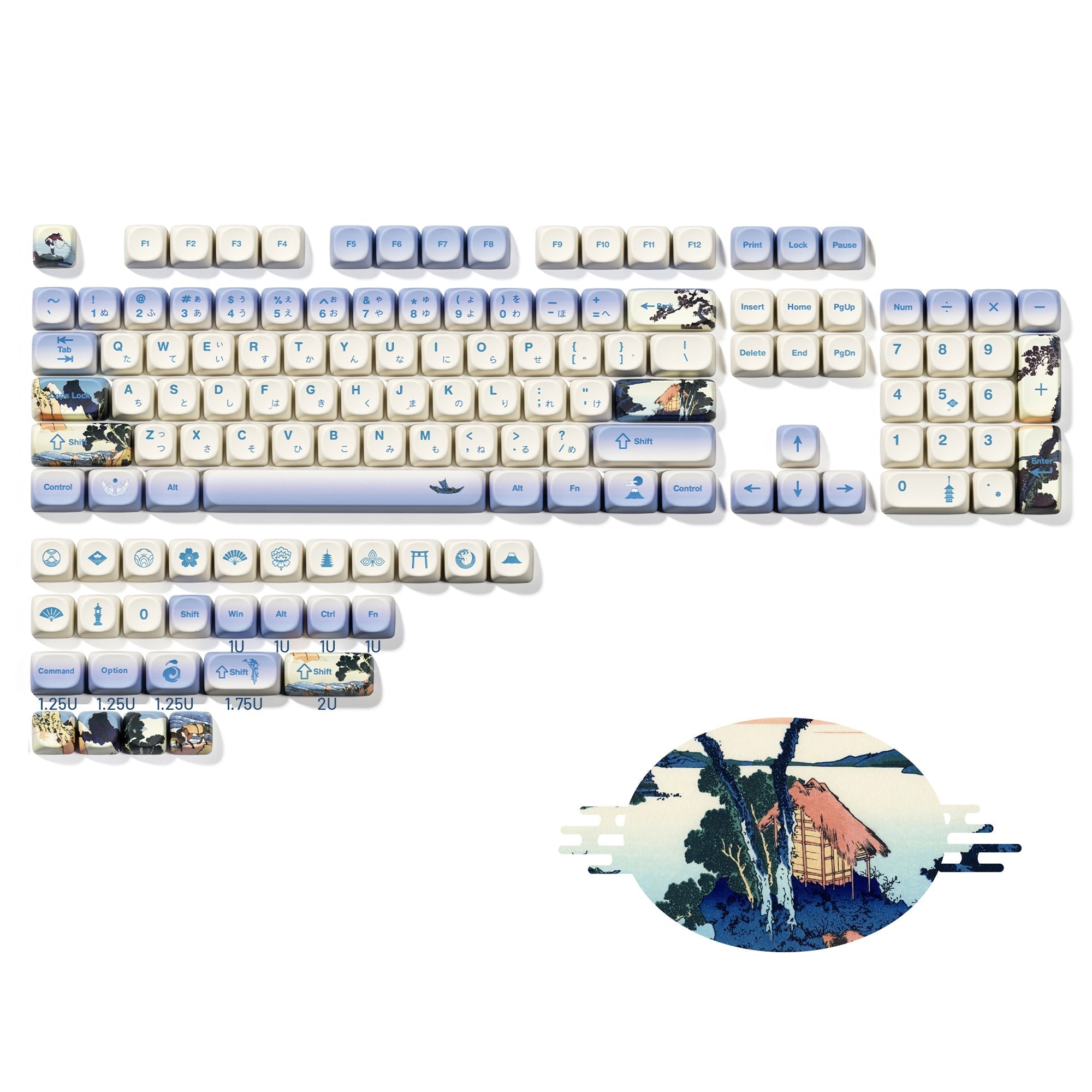XVX U-kiyoe Fugaku (冨嶽) Series Ceramic Glaze Textured MOA Profile Keycap Set
