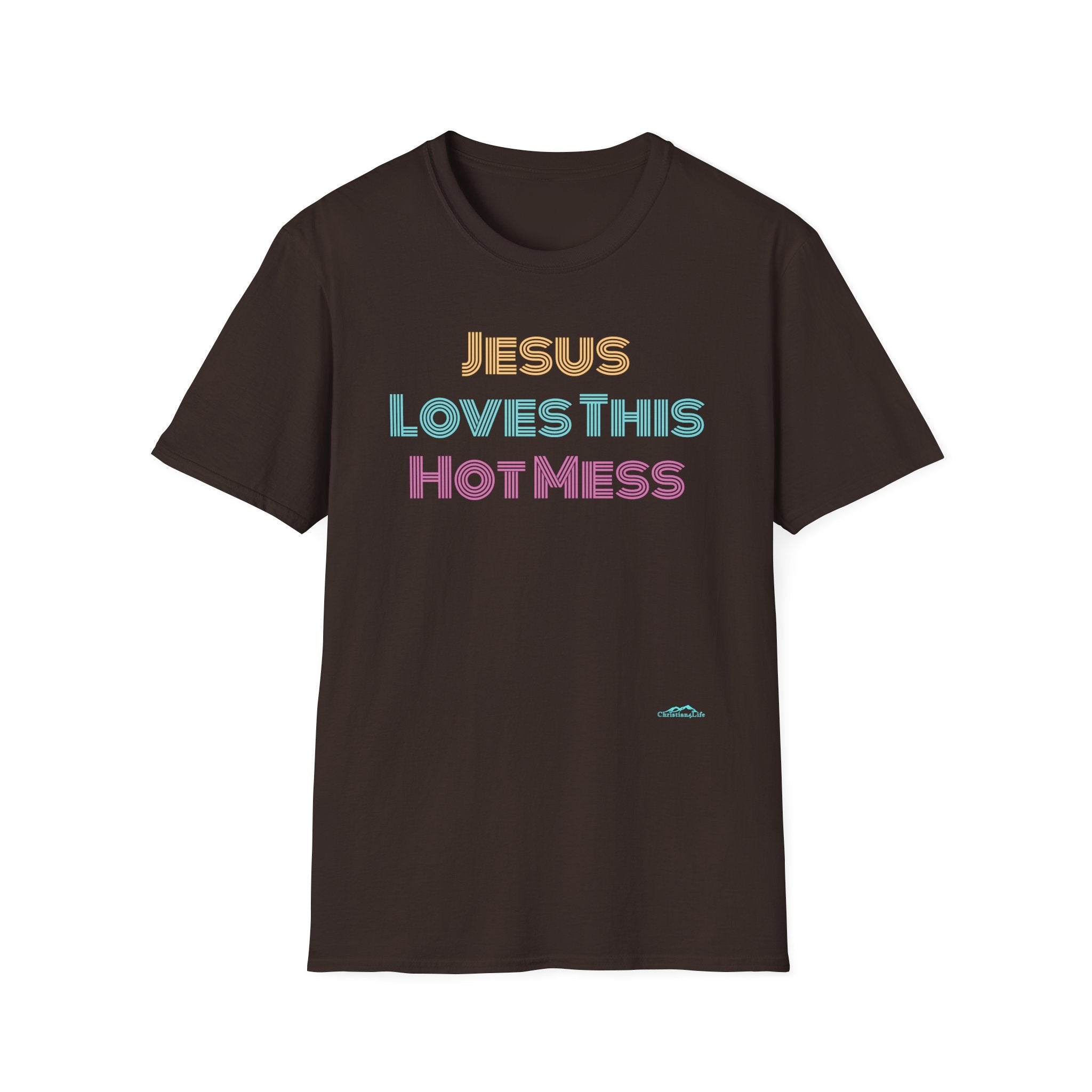 Unisex "Jesus Loves this Hot Mess" Christian Cotton Softstyle T-Shirt