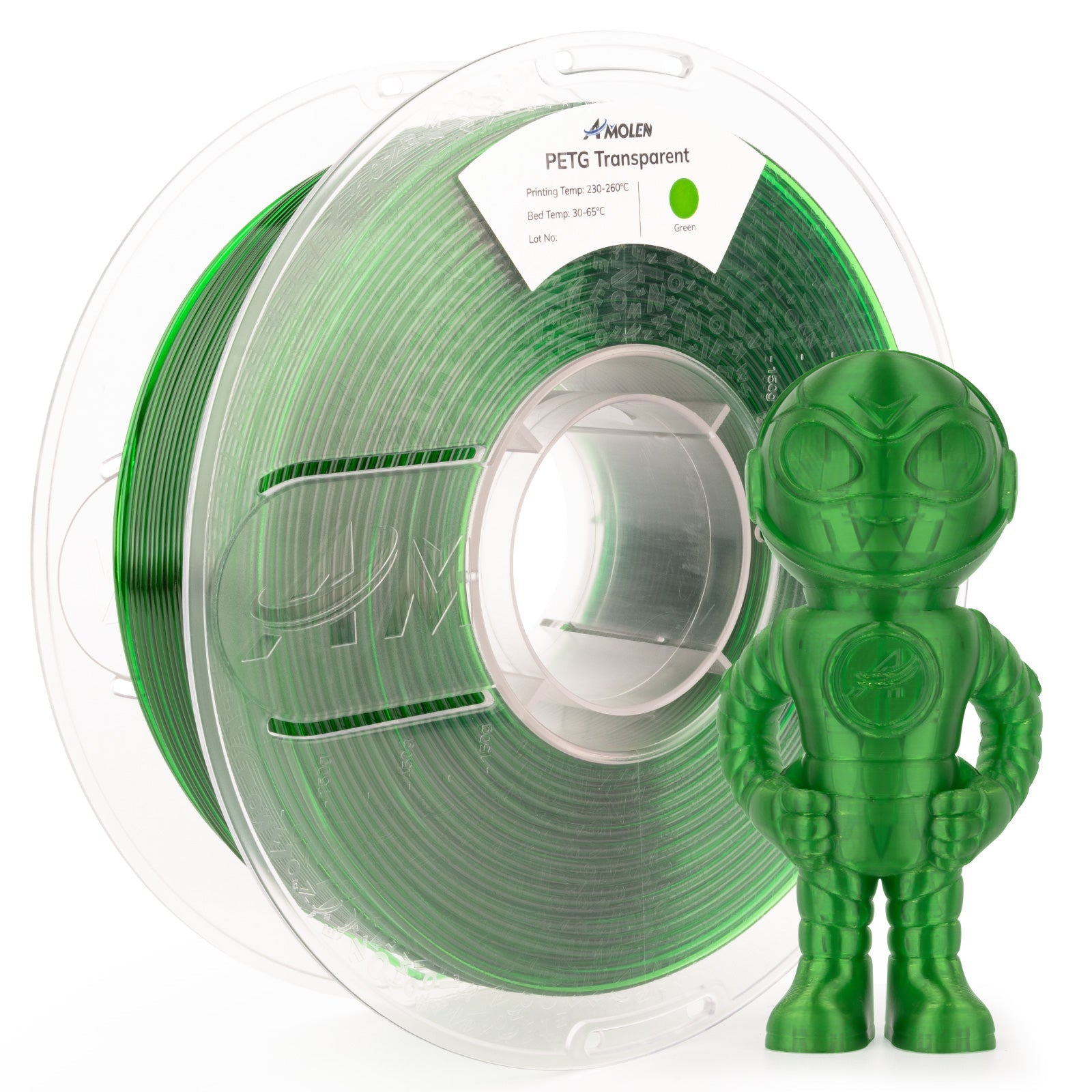 PETG Transparent 1.75mm, 1KG/2.2LB