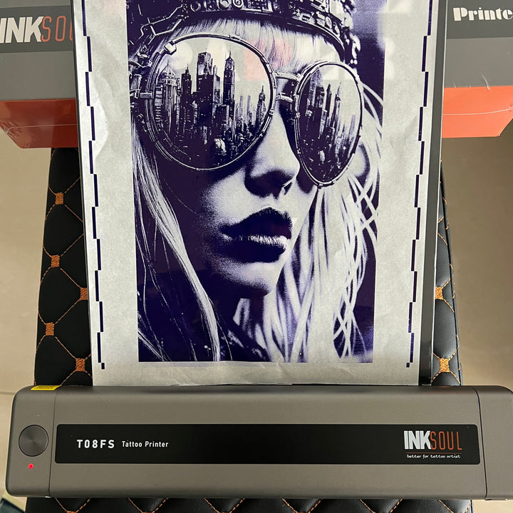 INKSOUL® T08FS Wireless Tattoo Transfer Stencil Printer-Can print shadows