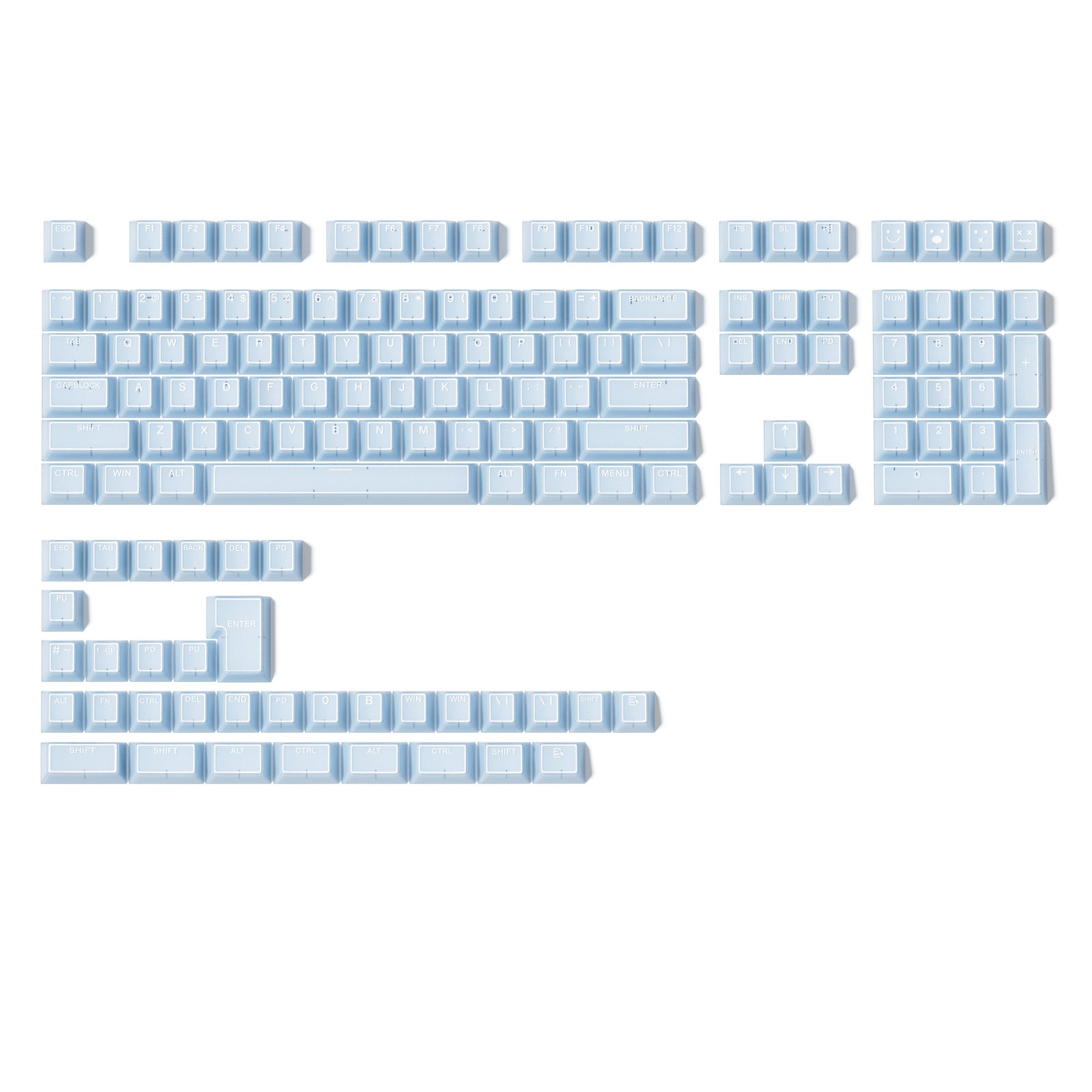 XVX PRISM Shine-Through Double-Shot Cherry Profile 142-Key PBT Keycap Set