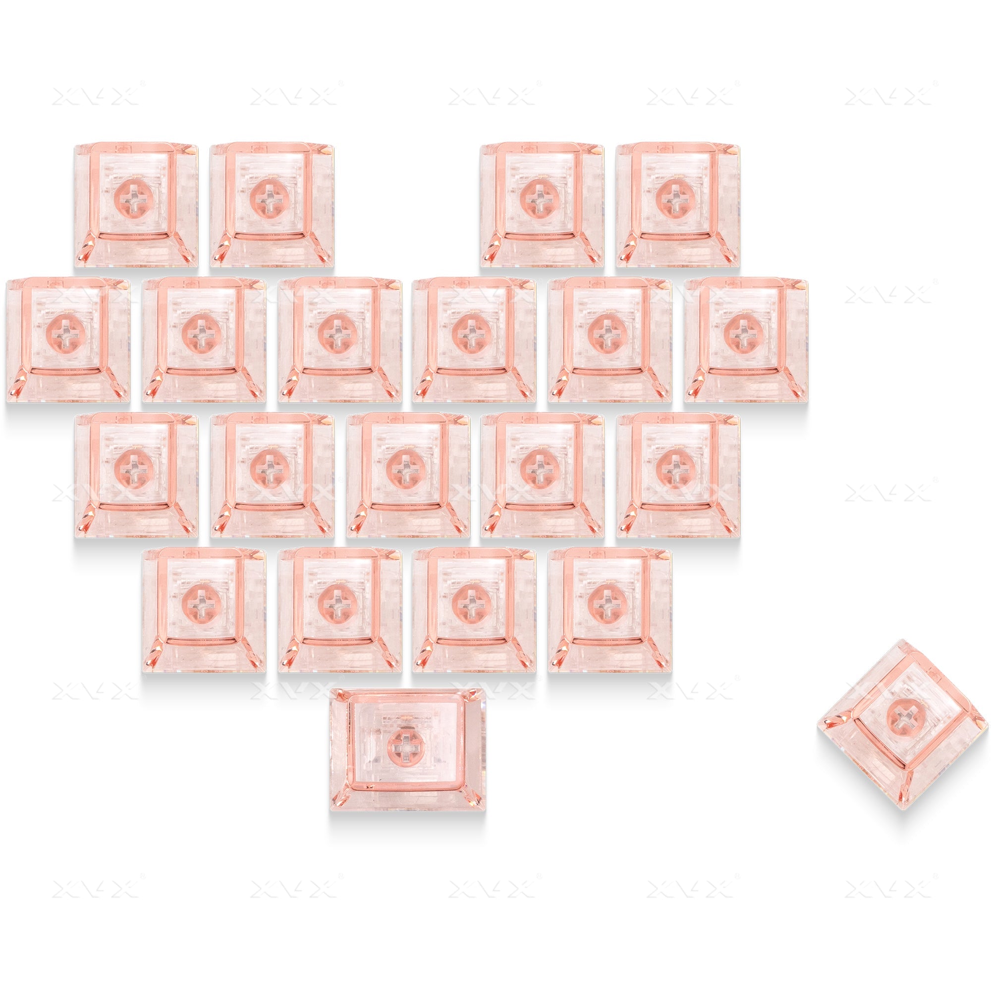 XVX Fizz Heart Series Cherry Profile PC 21-Key Artisan Keycap Set