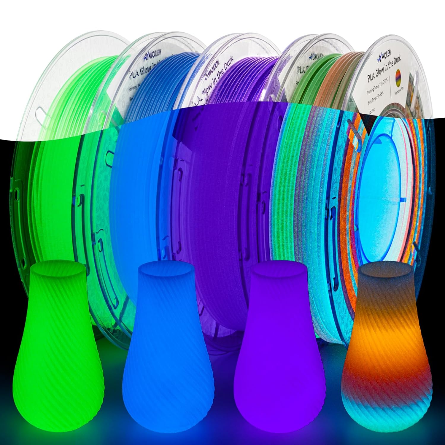 PLA Glow in the Dark Variety Pack (4x200g)