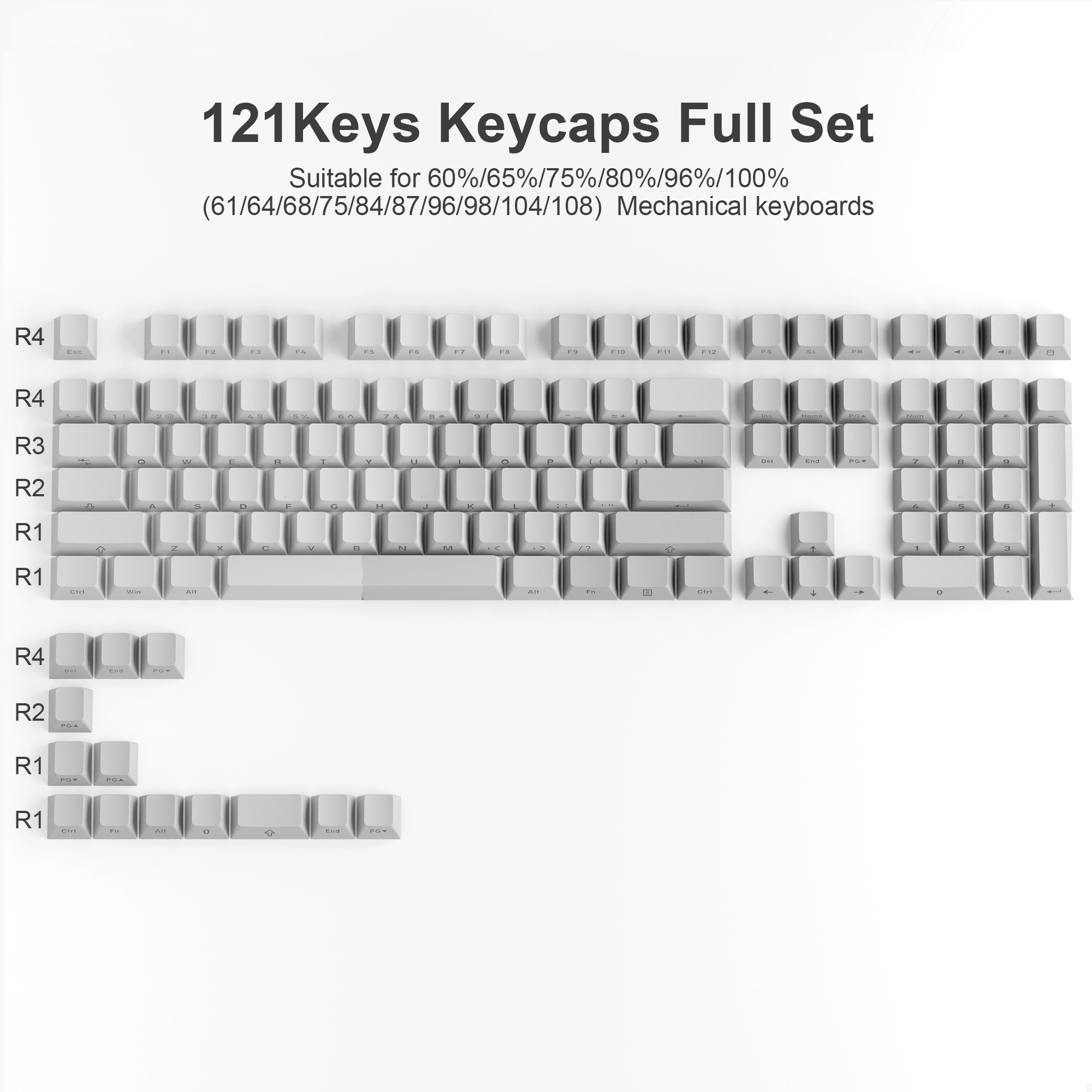 XVX Gradient X-Axis Series Side-Printed Cherry Profile 121-Key PBT Keycap Set