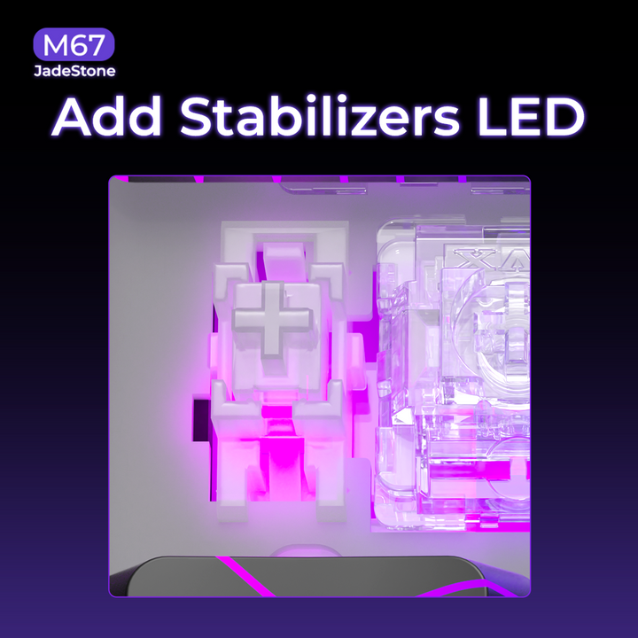 XVX M67 JadeStone Stellar White Tri-Mode RGB Mechanical Keyboard