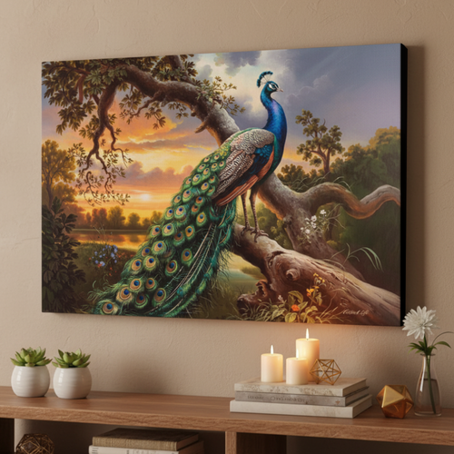 Beautiful Peacock canvas art print - a classic and elegant statement, Peacock art
