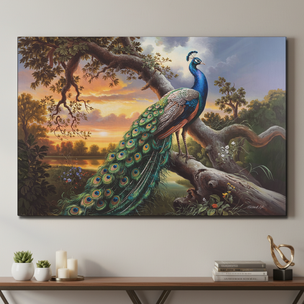 Beautiful Peacock canvas art print - a classic and elegant statement, Peacock art