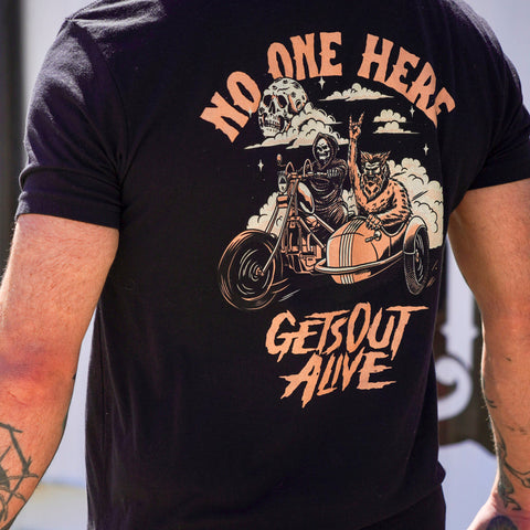 No one here gets out alive T-shirt
