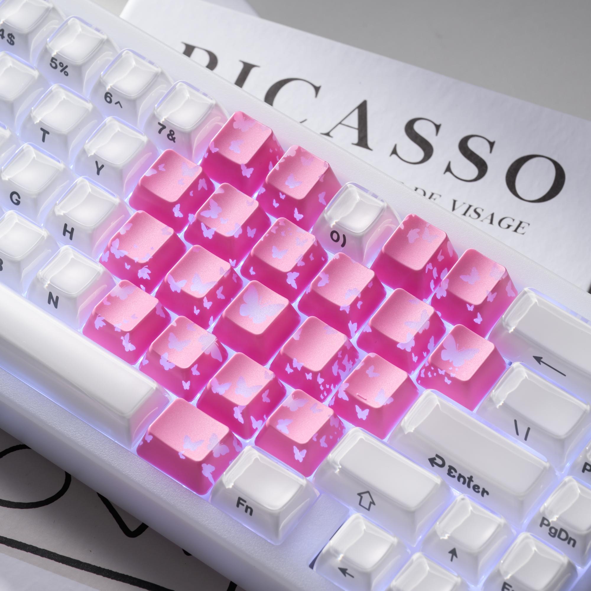 XVX IMD FlutterBloom Heart Layout 21-Key Artisan Keycap Set