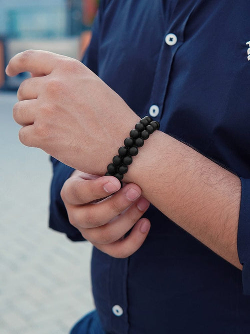 Black Onyx Beaded Bracelet - Morocco