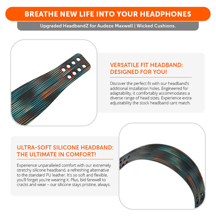Upgraded Silicone Headband for Audeze Maxwell 1 and 2 - WC HeadbandZ