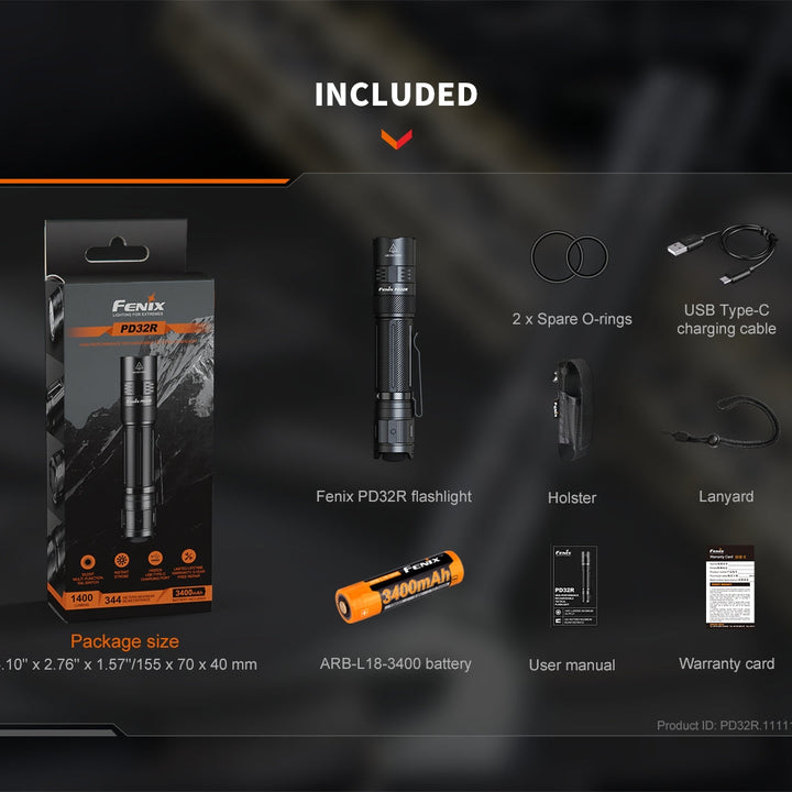 Fenix PD32R Rechargeable Silent Switch LED Flashlight