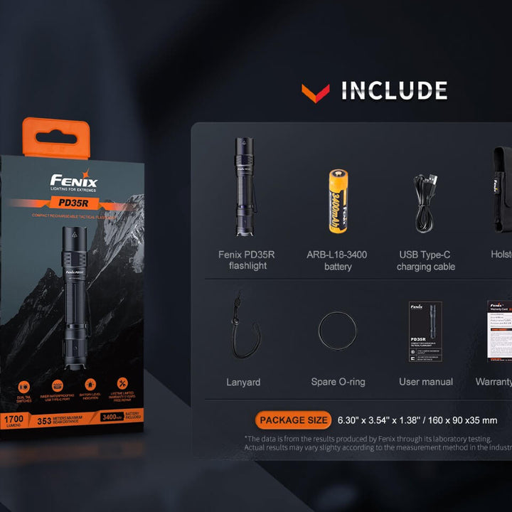 Fenix PD35R Compact Rechargeable Tactical Flashlight