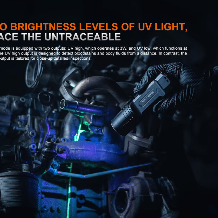 Fenix TK35R UV Light Rechargeable High-Performance Tactical Flashlight