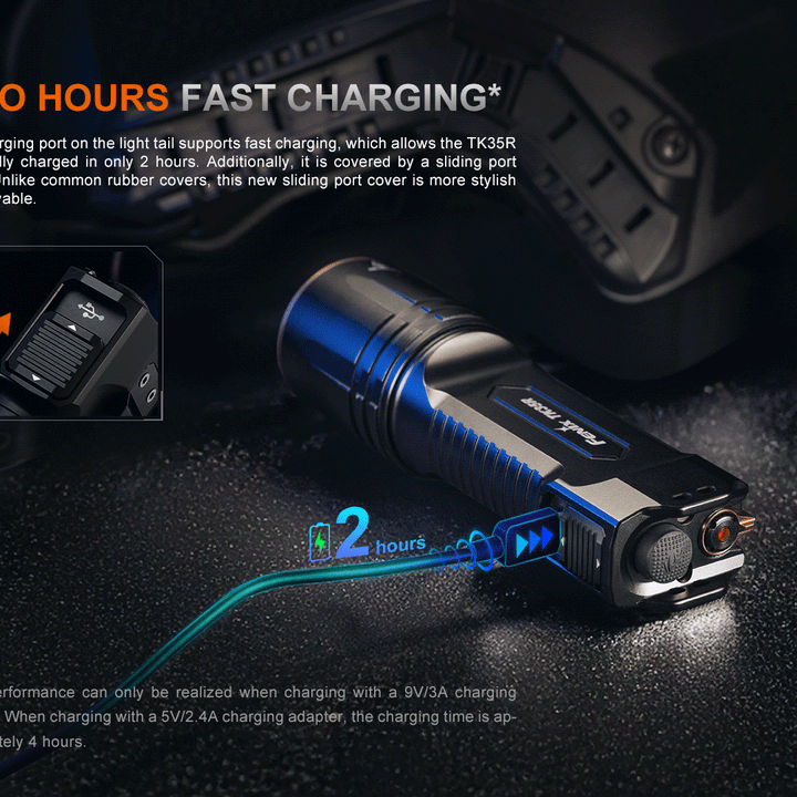 Fenix TK35R UV Light Rechargeable High-Performance Tactical Flashlight