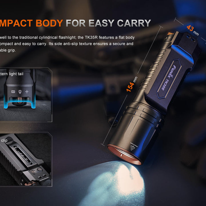 Fenix TK35R UV Light Rechargeable High-Performance Tactical Flashlight