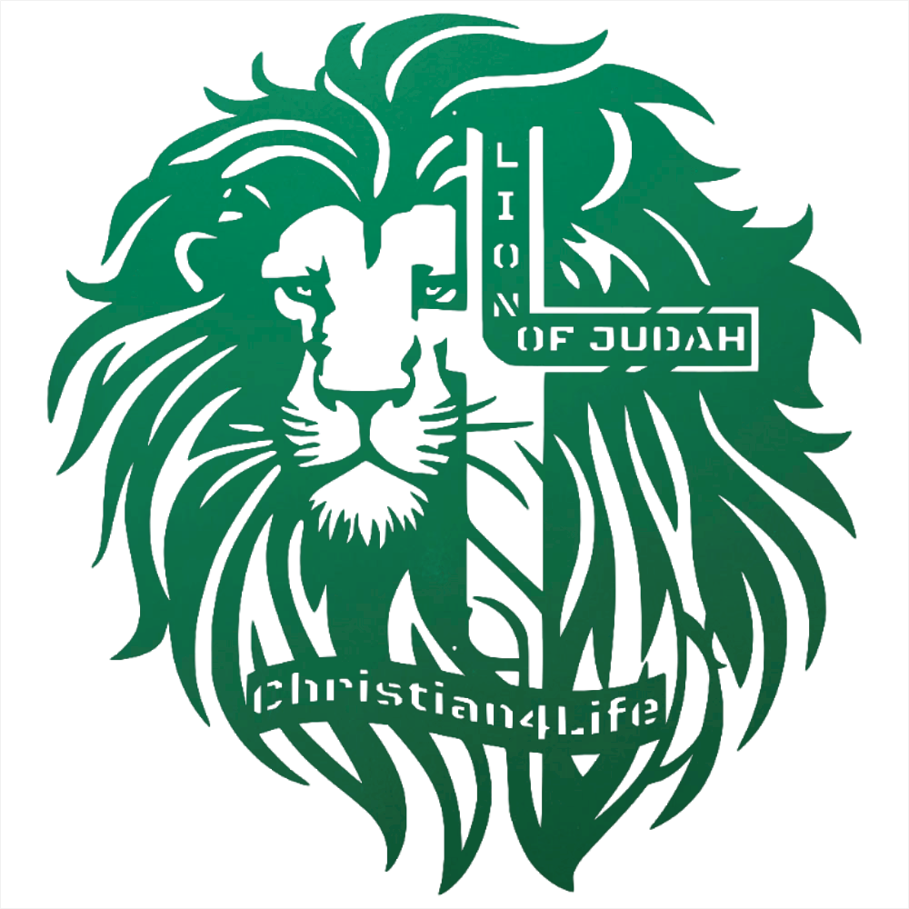 Lion of Judah, - Lion and Cross Christian die-cut metal sign, Christian Metal Sign, Christian Wall Art