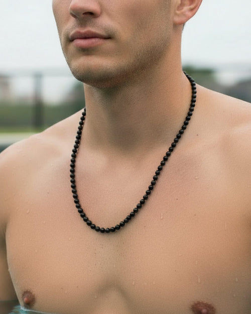 Black Tourmaline Beaded Necklace