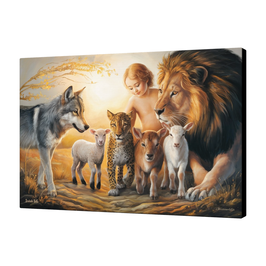 Kingdom To Come, Isaiah 11:6, Gallery Wrapped Christian Wall Art Canvas
