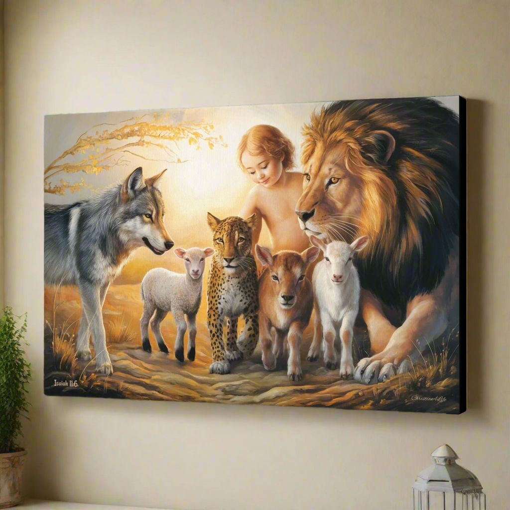 Kingdom To Come, Isaiah 11:6, Gallery Wrapped Christian Wall Art Canvas