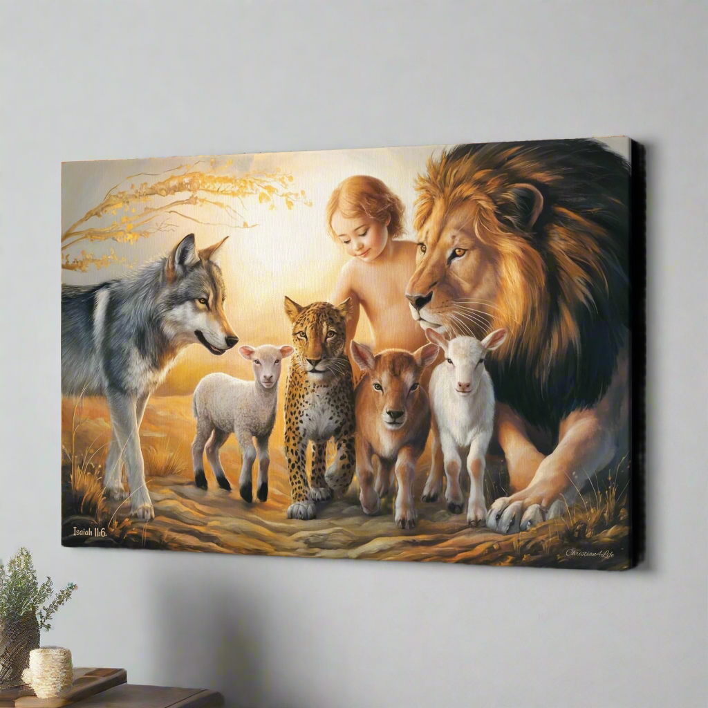 Kingdom To Come, Isaiah 11:6, Gallery Wrapped Christian Wall Art Canvas