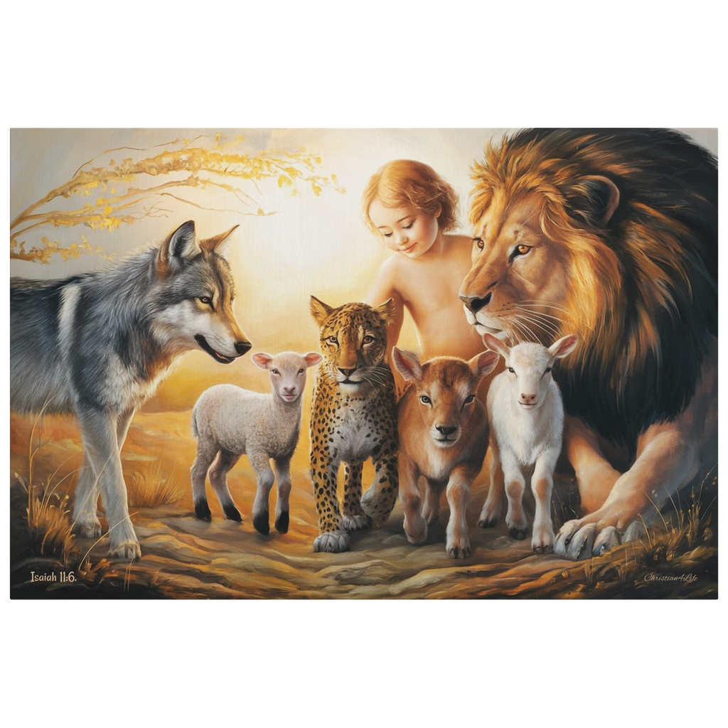 Kingdom To Come, Isaiah 11:6, Gallery Wrapped Christian Wall Art Canvas