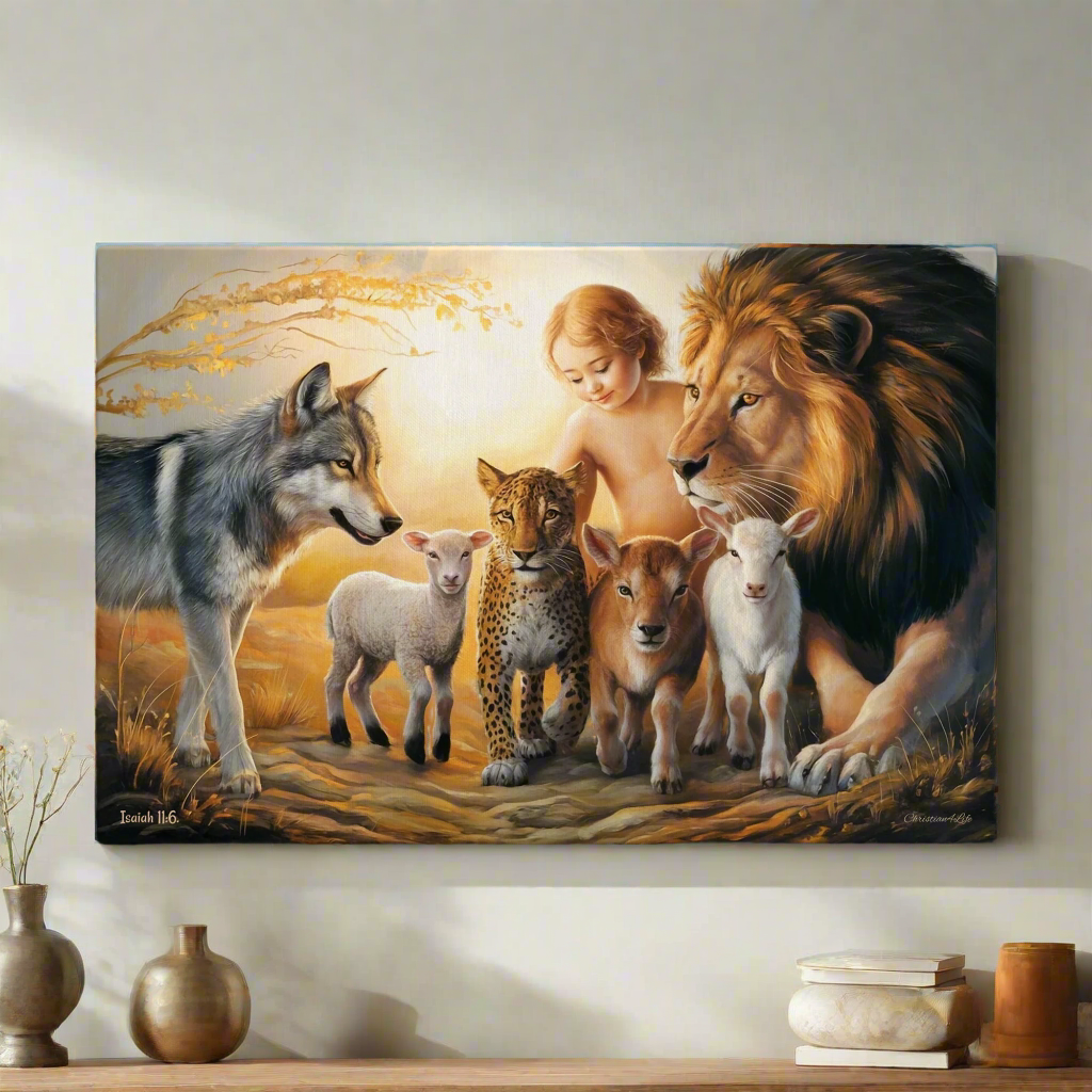 Kingdom To Come, Isaiah 11:6, Gallery Wrapped Christian Wall Art Canvas