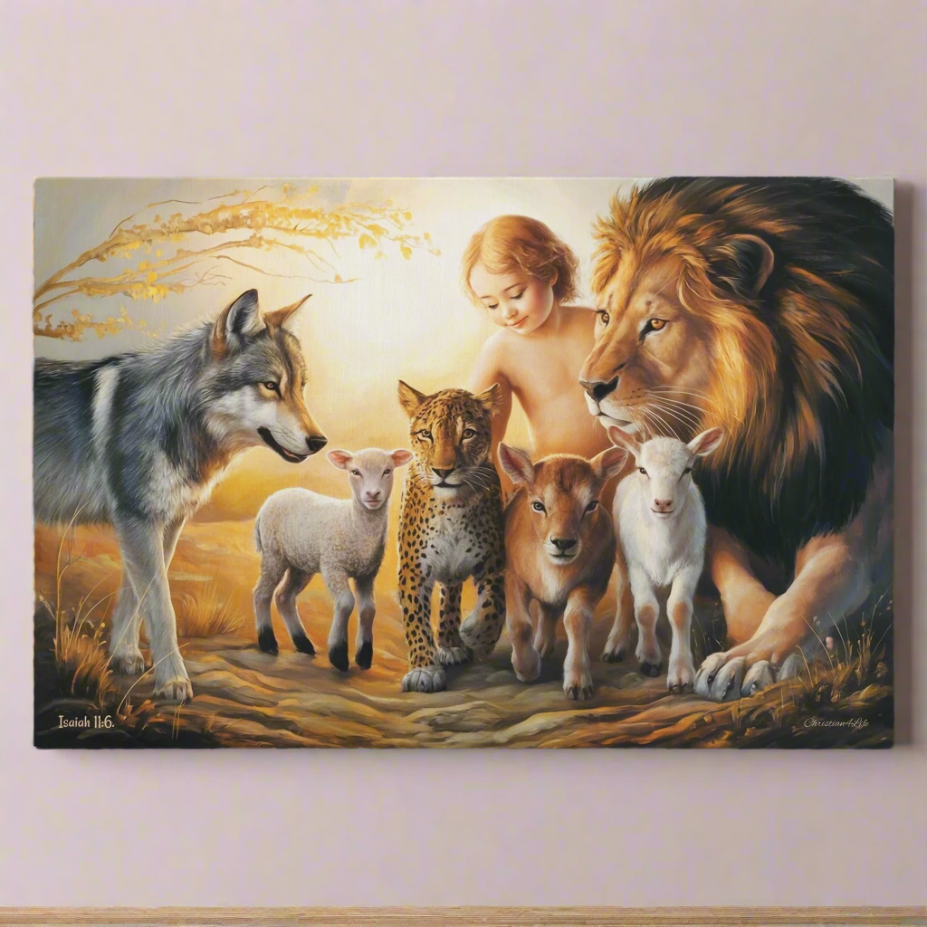 Kingdom To Come, Isaiah 11:6, Gallery Wrapped Christian Wall Art Canvas