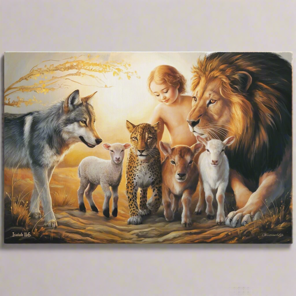 Kingdom To Come, Isaiah 11:6, Gallery Wrapped Christian Wall Art Canvas