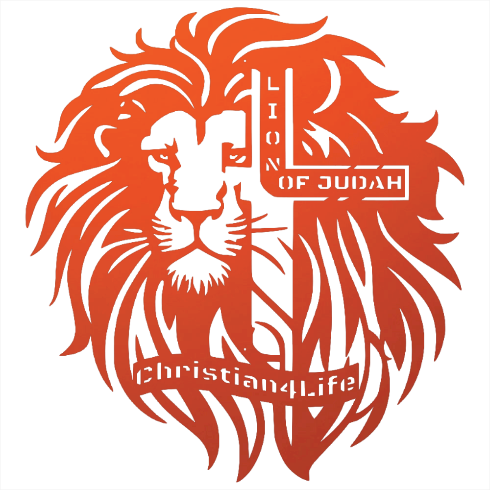 Lion of Judah, - Lion and Cross Christian die-cut metal sign, Christian Metal Sign, Christian Wall Art