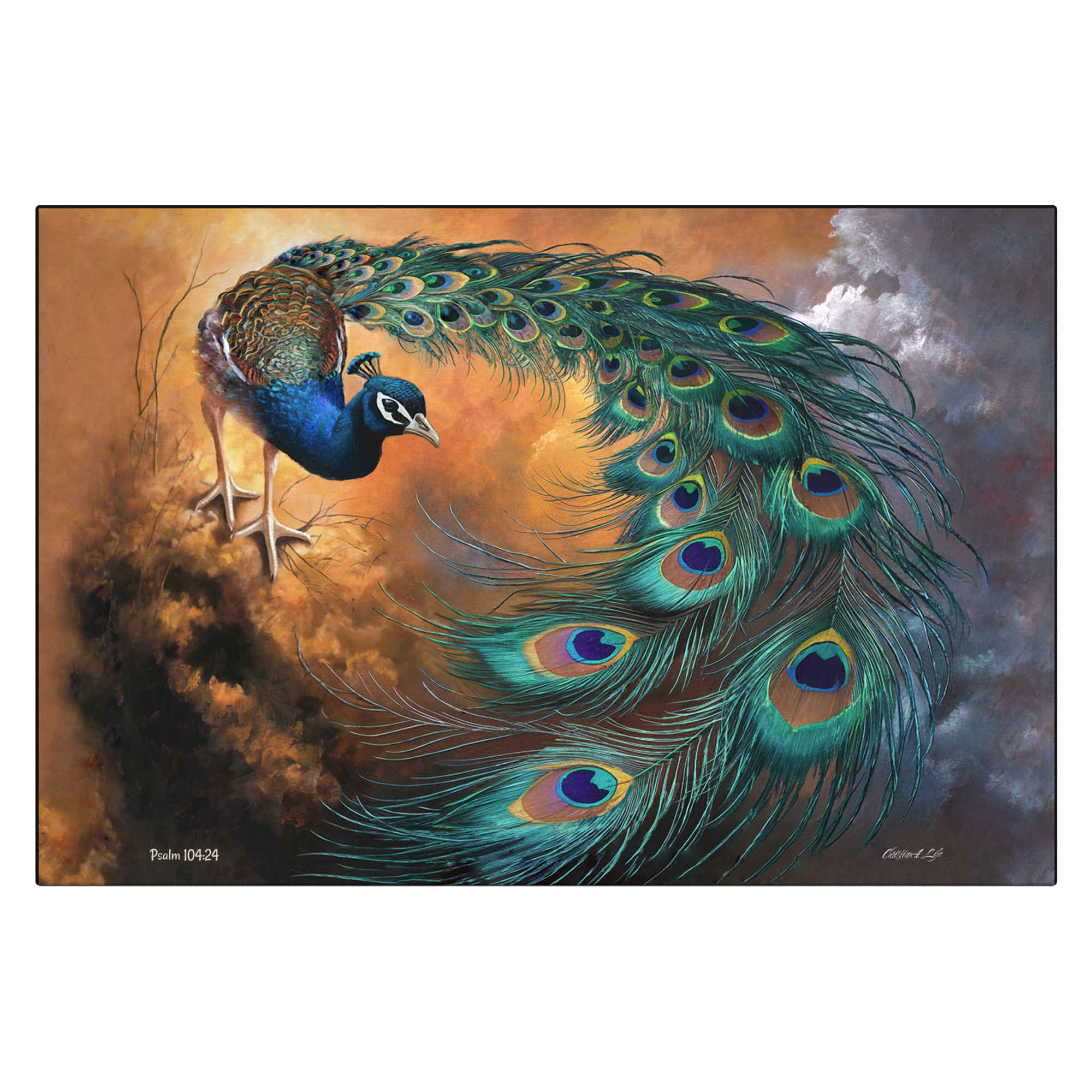 Peacock canvas art print - a vibrant and elegant statement Peacock art piece