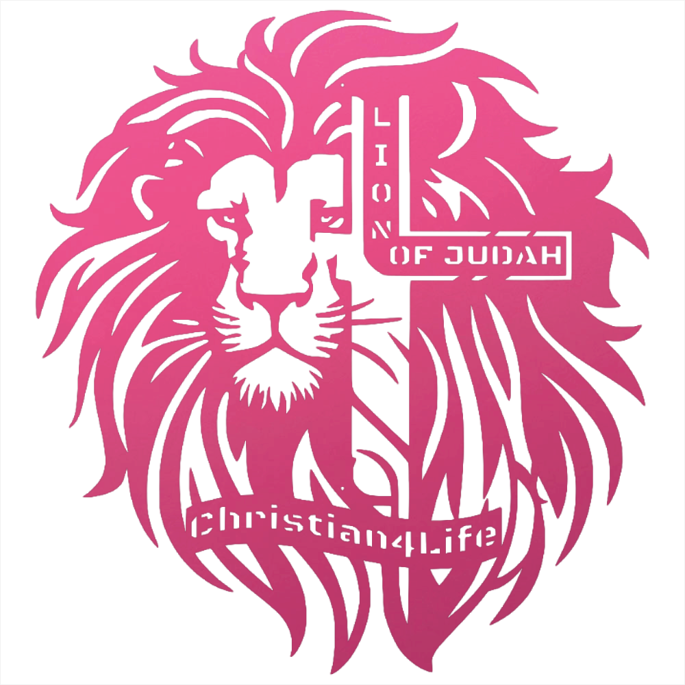 Lion of Judah, - Lion and Cross Christian die-cut metal sign, Christian Metal Sign, Christian Wall Art
