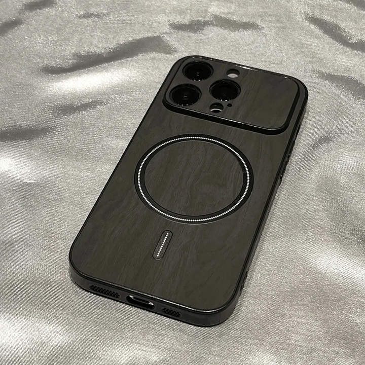 Luxury Wood Grain Magsafe Shockproof iPhone Case