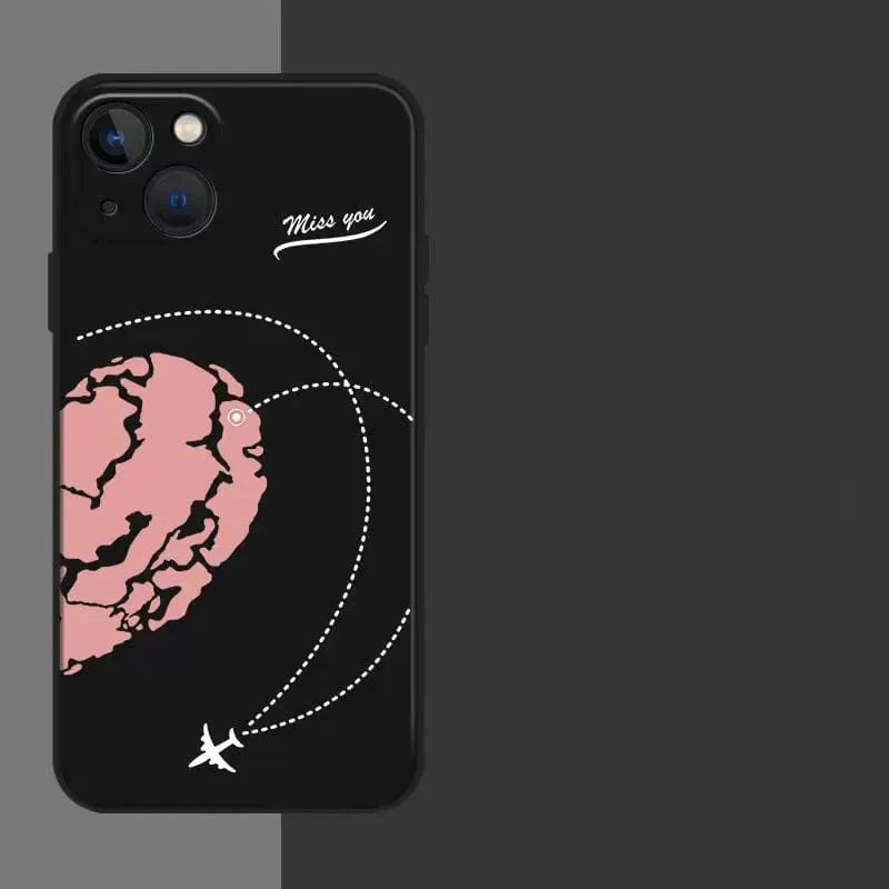 Aircraft Love Heart Couple iPhone Case