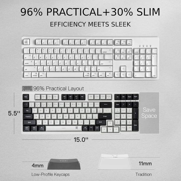 2.4G BT Wireless Computer 98 Keys Slim