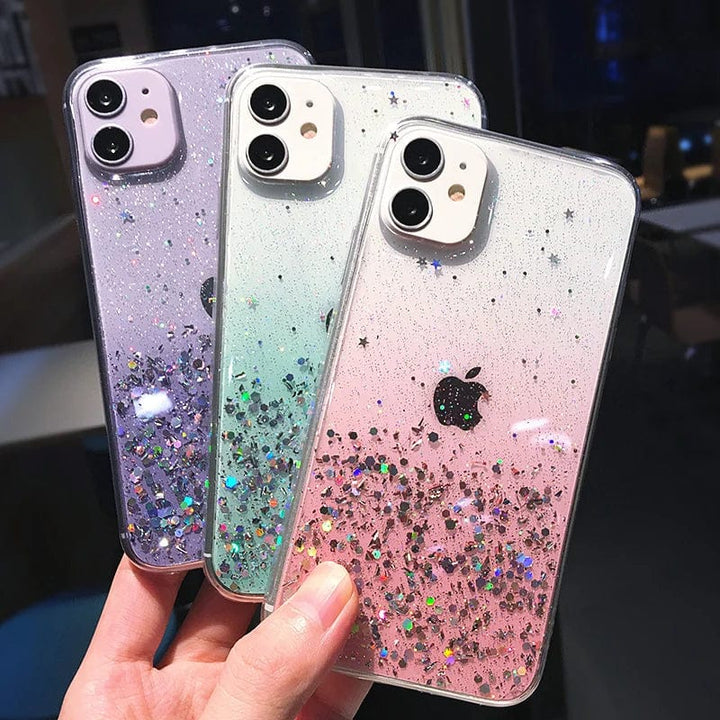 Cute Gradient Sequins Clear Glitter iPhone Case