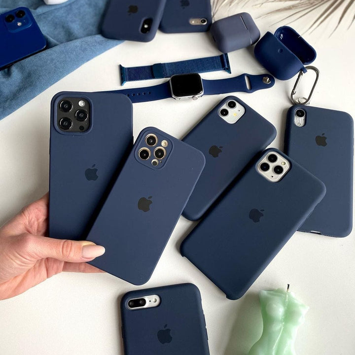iPhone Camera Protection Silicone Case (Midnight Blue)