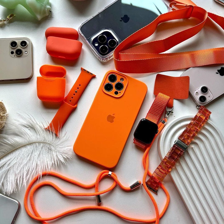 iPhone Camera Protection Silicone Case (Orange)