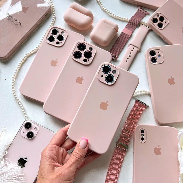 iPhone Camera Protection Silicone Case (Pink Sand)