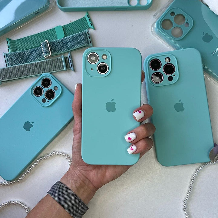 iPhone Camera Protection Silicone Case (Glacier Blue)