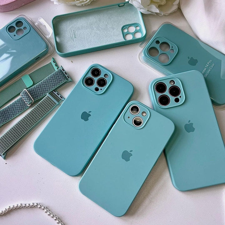 iPhone Camera Protection Silicone Case (Glacier Blue)