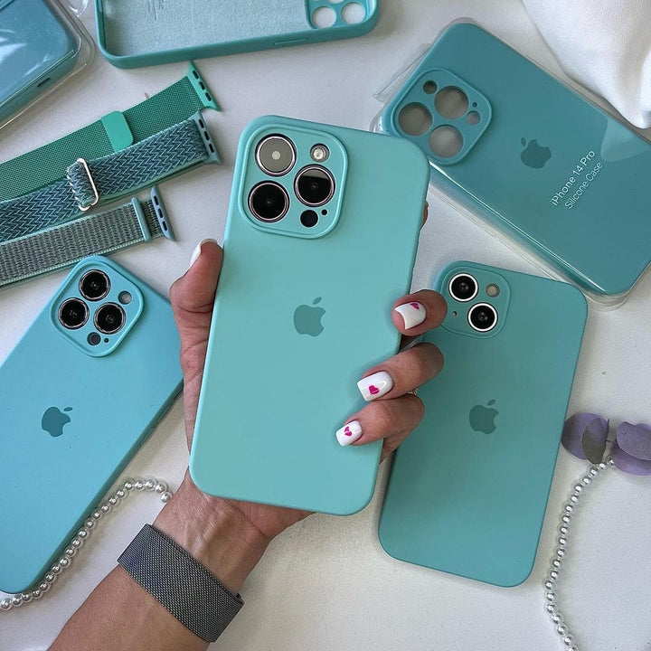 iPhone Camera Protection Silicone Case (Glacier Blue)