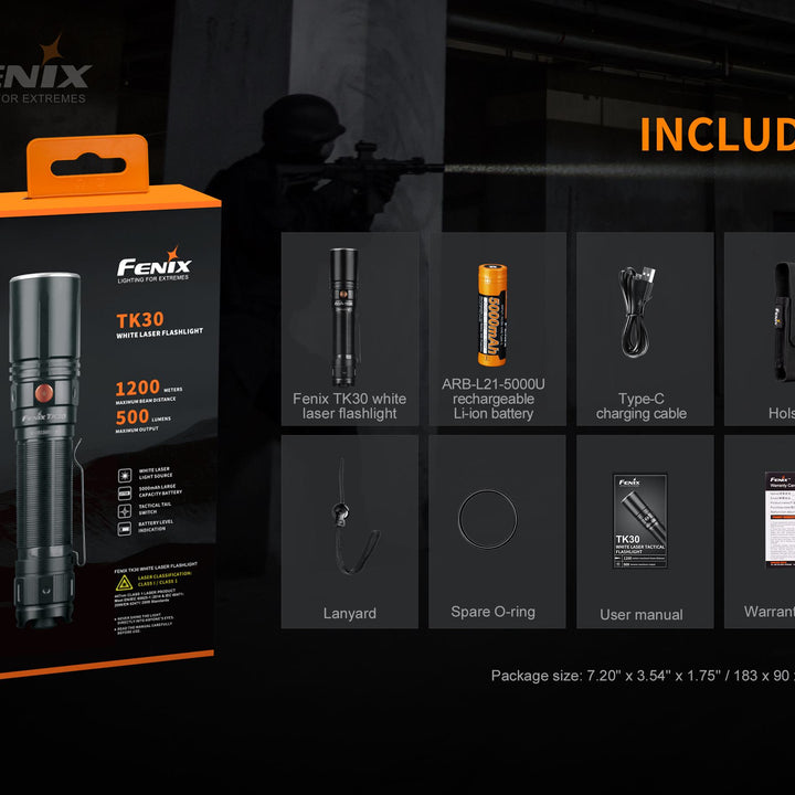 Fenix TK30 White Laser LED Flashlight