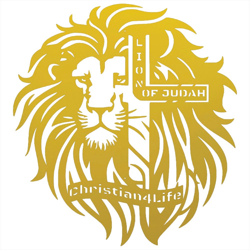 Lion of Judah, - Lion and Cross Christian die-cut metal sign, Christian Metal Sign, Christian Wall Art