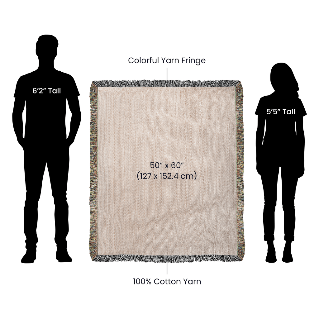 Lion of Judah and Cross Christian Heirloom Woven Blanket, Tapestry Throw Christian Blanket