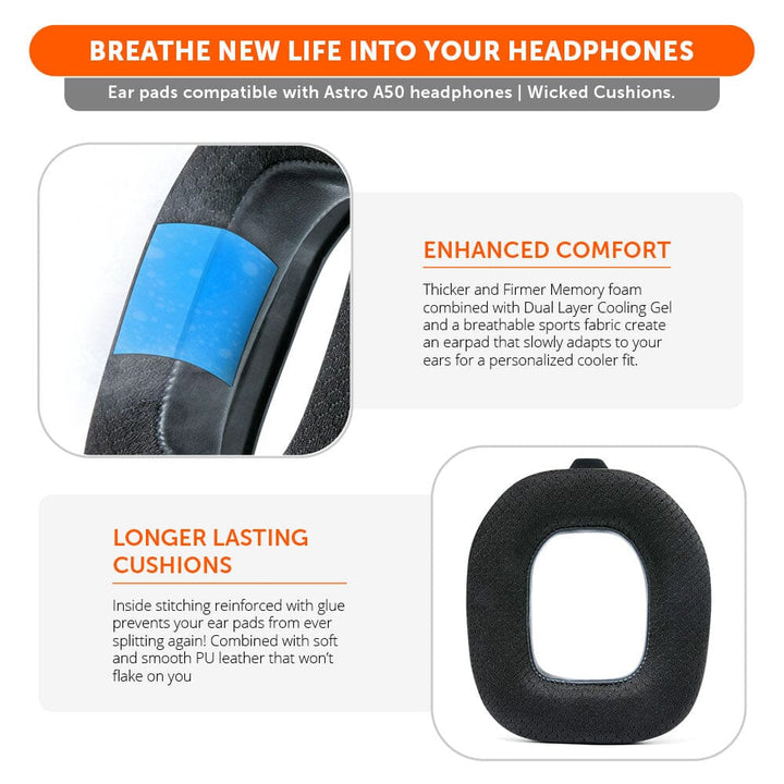 Astro A50 Gen 4, Gen 5 and A50X Earpads - WC FreeZe Cooling Gel