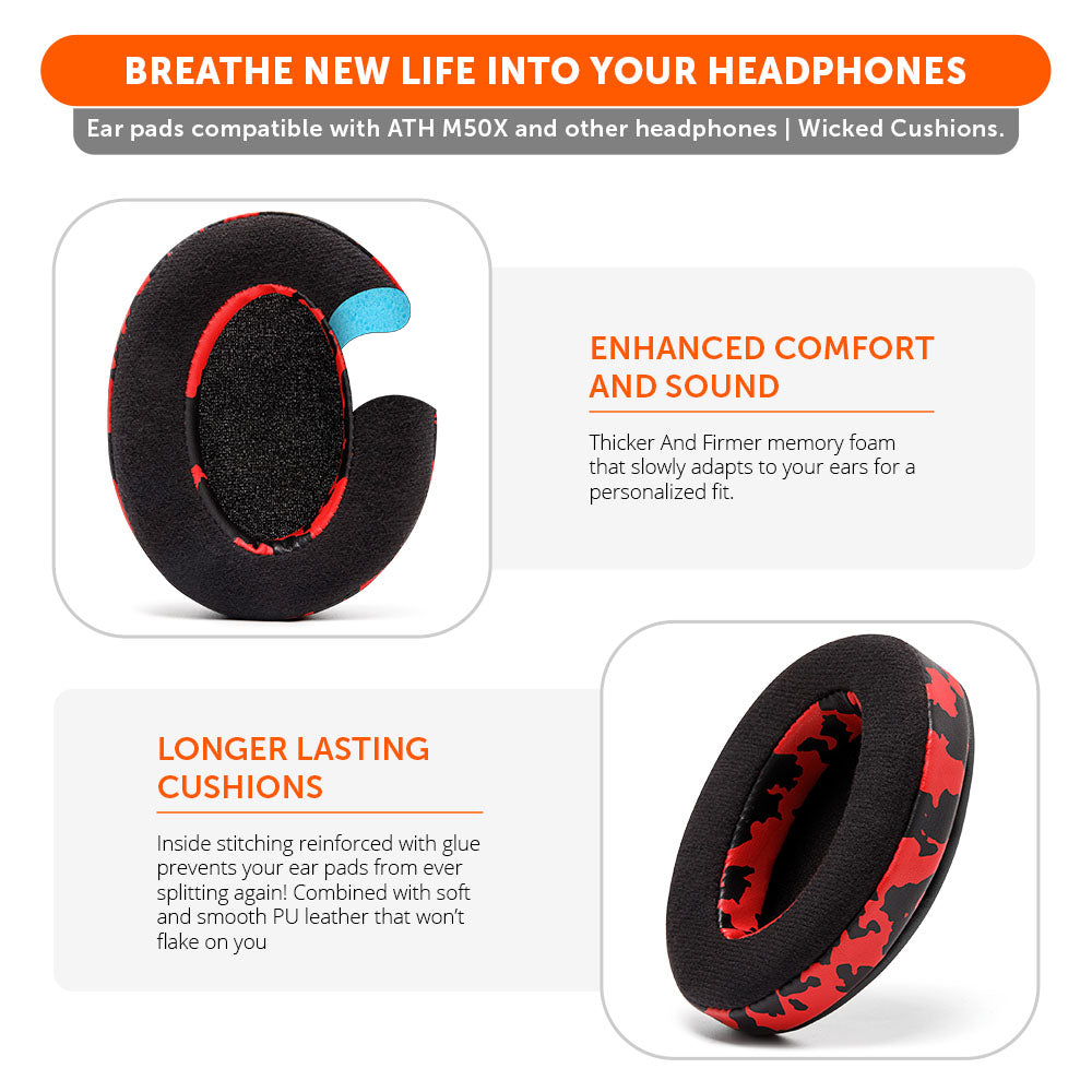 ATH M50X Earpads - Velour Hybrid