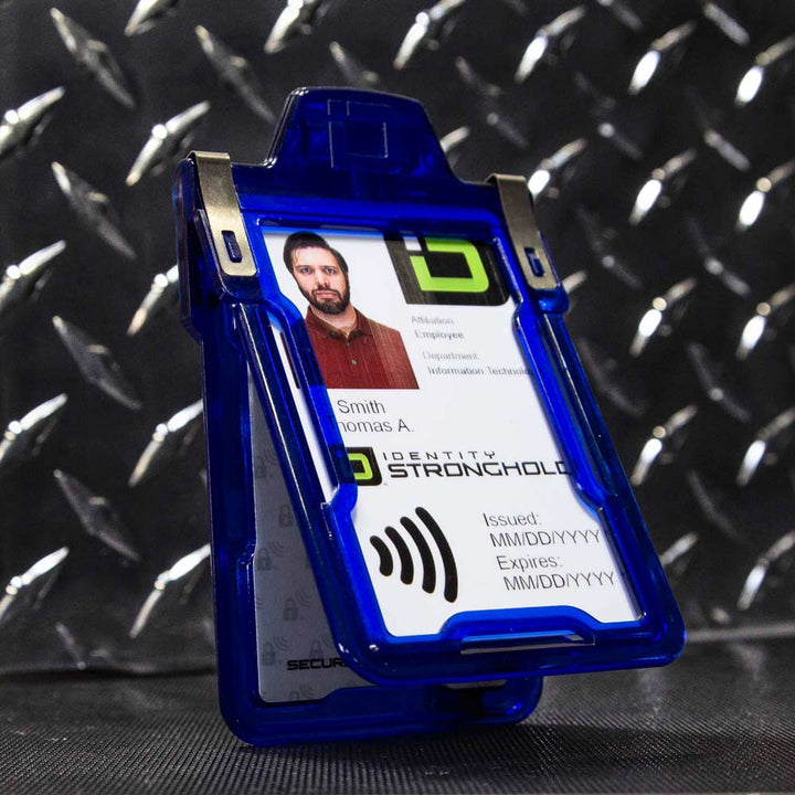 Secure Badge Holder Classic, Vertical 1 ID Card Holder, Retractable Reel, and Lanyard Bundle