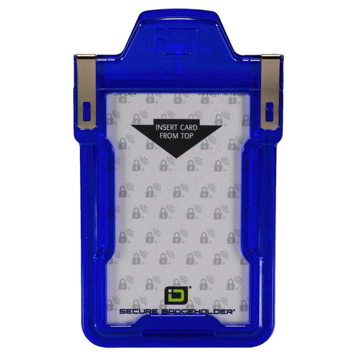 "Squeeze to Read" Secure Badge Holder Classic Vertical 1 ID Card Holder
